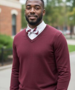 Bowtie - Burgundy/White (TB-BBW002)