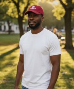 Standard Polo Cap White & Burgund (HW-PL002)